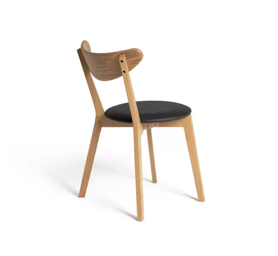 Habitat Sophie Pair of Faux Leather Dining Chair - Oak