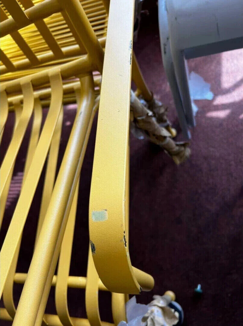 Habitat Indu 3 Seater Metal Garden Bench Outdoor - Yellow