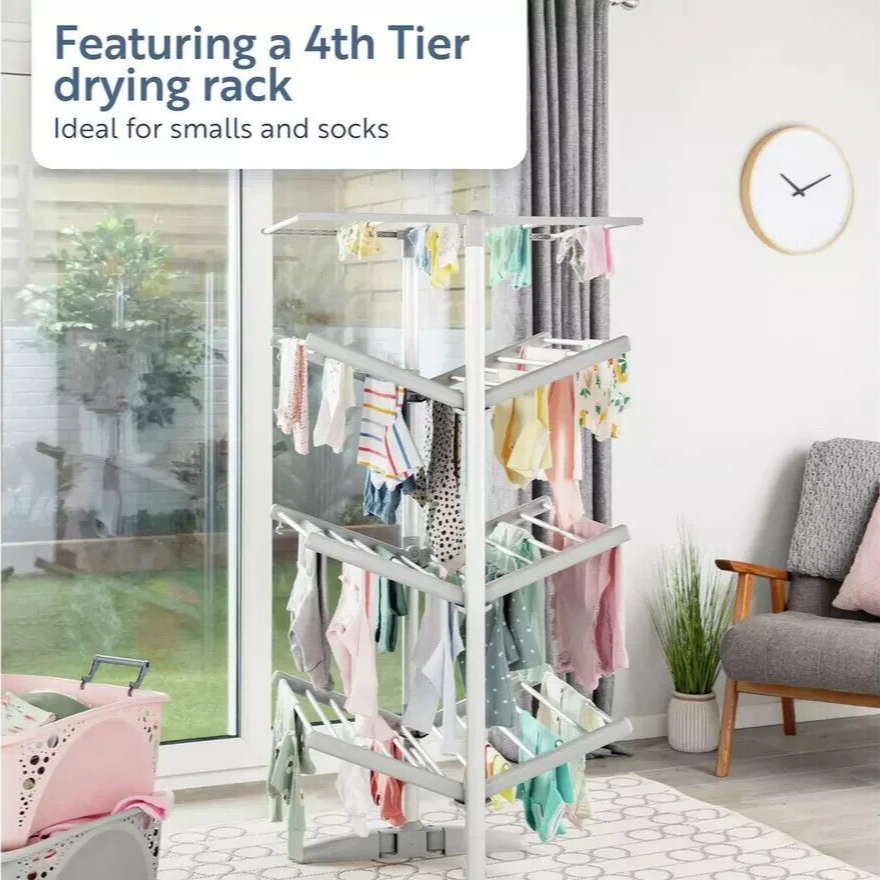 Minky Sure Dri 23m 4 Tier Heated Clothes Airer with Cover