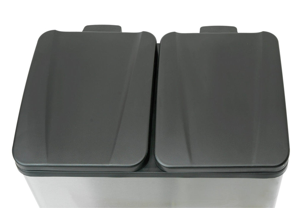 55 Litre 2 Compartment Recycling Bin - Steel