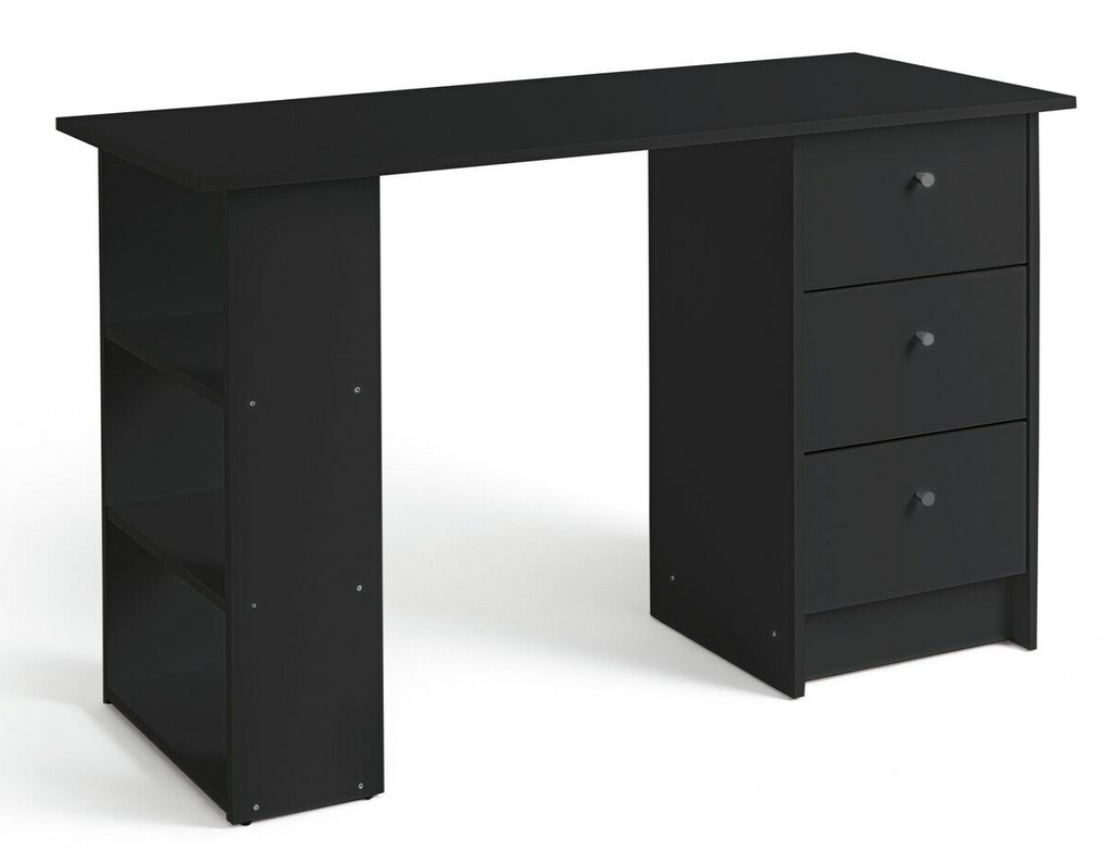 Malibu 3 Drawer Office Desk - Black ( B Grade )