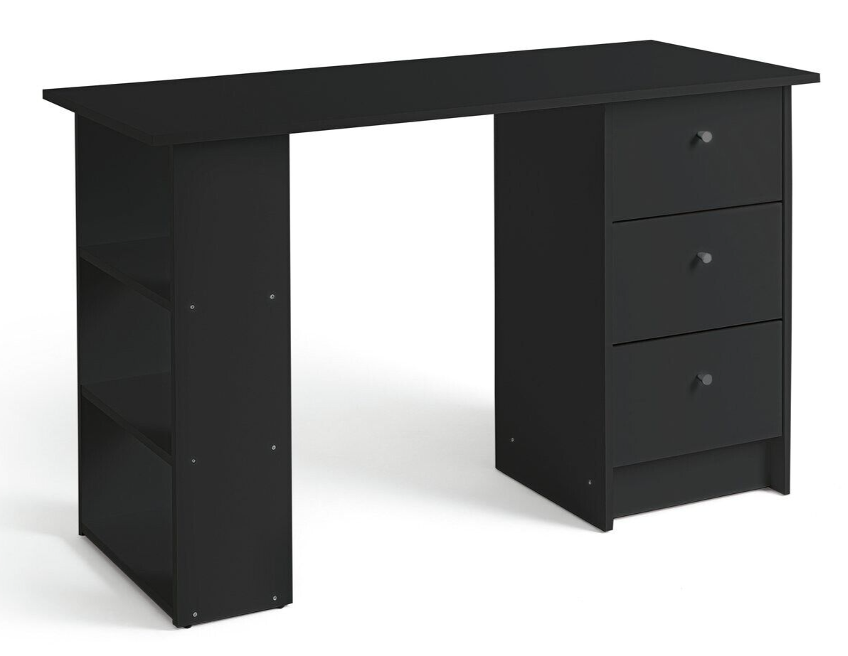 Malibu 3 Drawer Office Desk - Black ( B Grade )