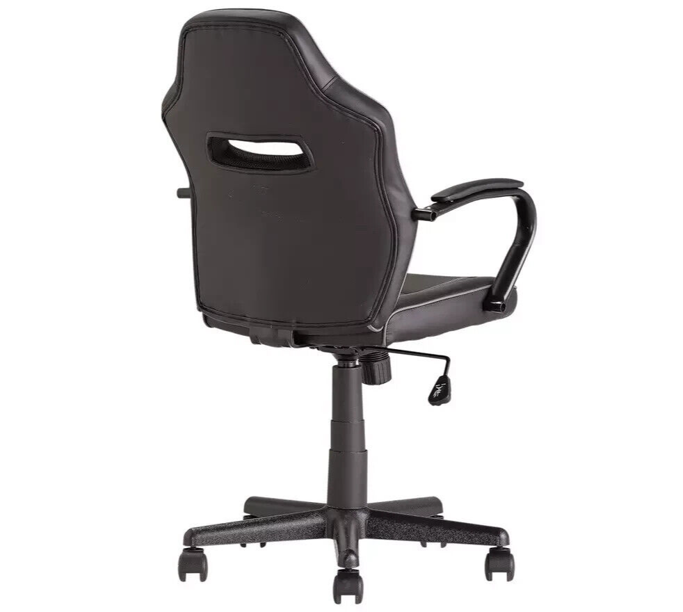 Faux Leather Mid Back Gaming Chair - Black
