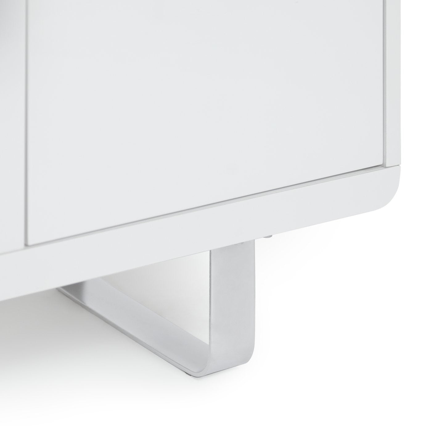 Home Sleigh 3 Door 1 Drawer Sideboard - White Gloss ( B Grade )