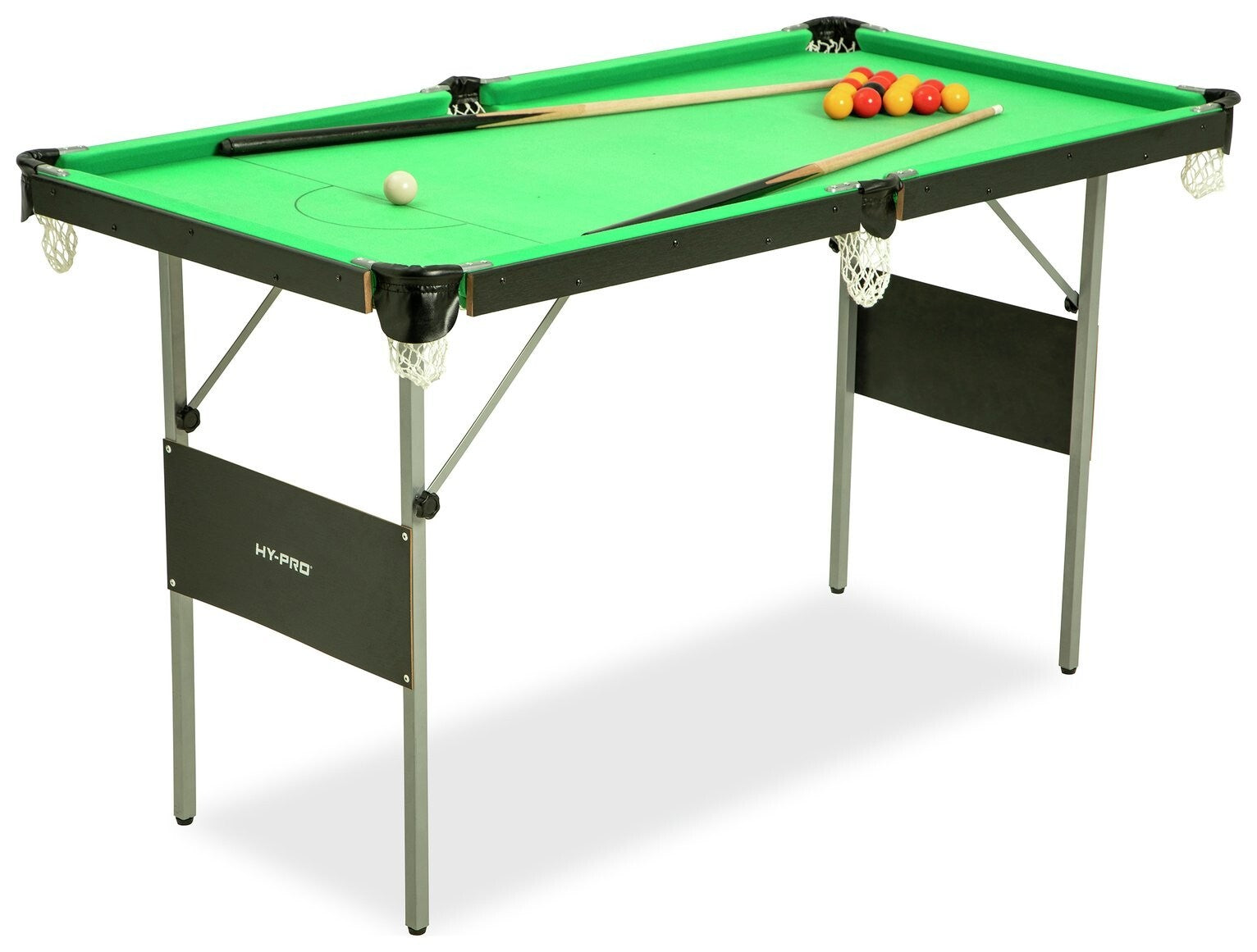Hy-Pro 4ft 6in Folding Snooker and Pool Table | Compact Indoor Game Table Home
