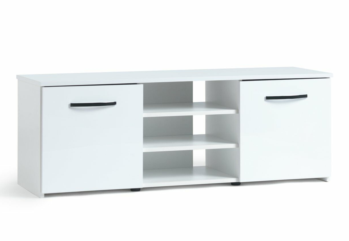 Hayward 2 Door Small TV Unit White Gloss | Modern TV Stand Storage Cabinet