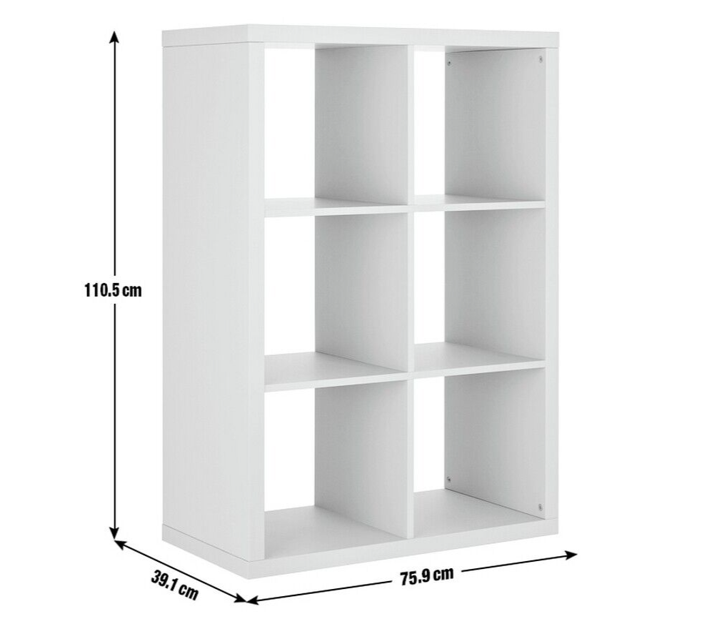 Habitat Squares Plus 6 Cube Storage Unit - Grey|Organiser Shelf for Living Room
