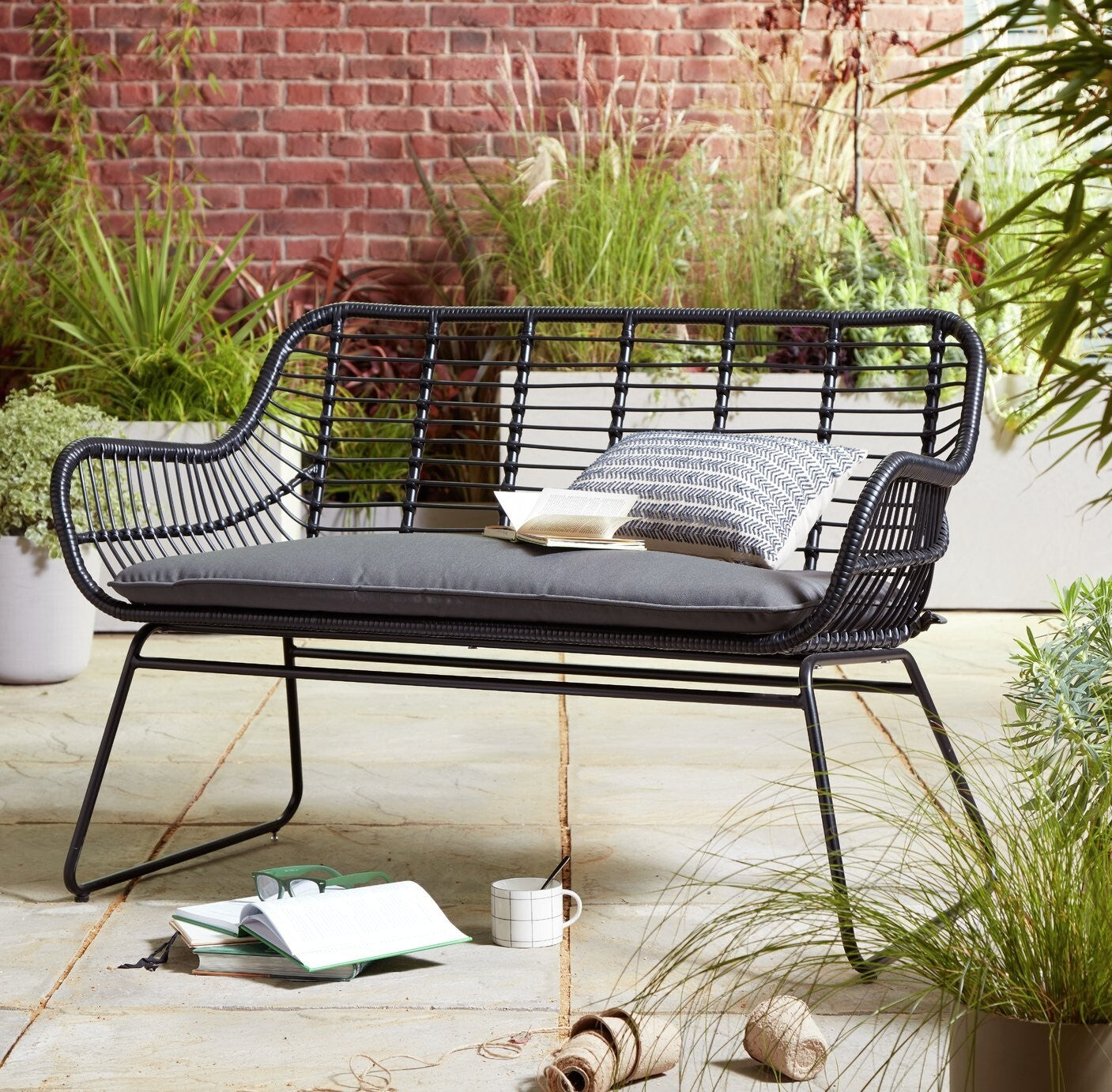Habitat Ross Rattan Effect Garden Bench