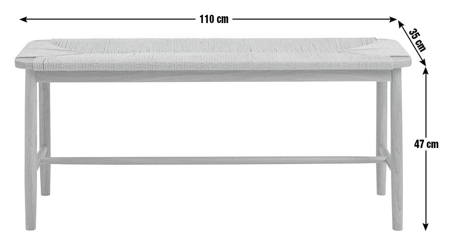 Hanna Oak Bench - Black ( B Grade 19159)