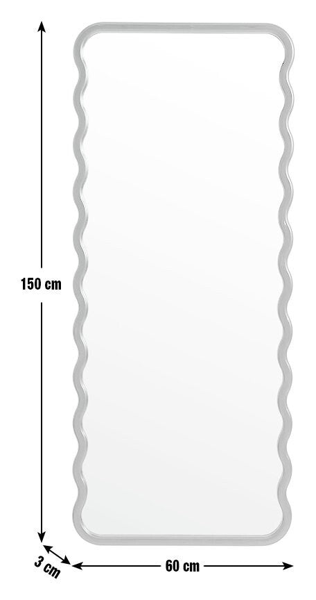 Black Wiggle Full Length Wall Mirror - 60x150cm