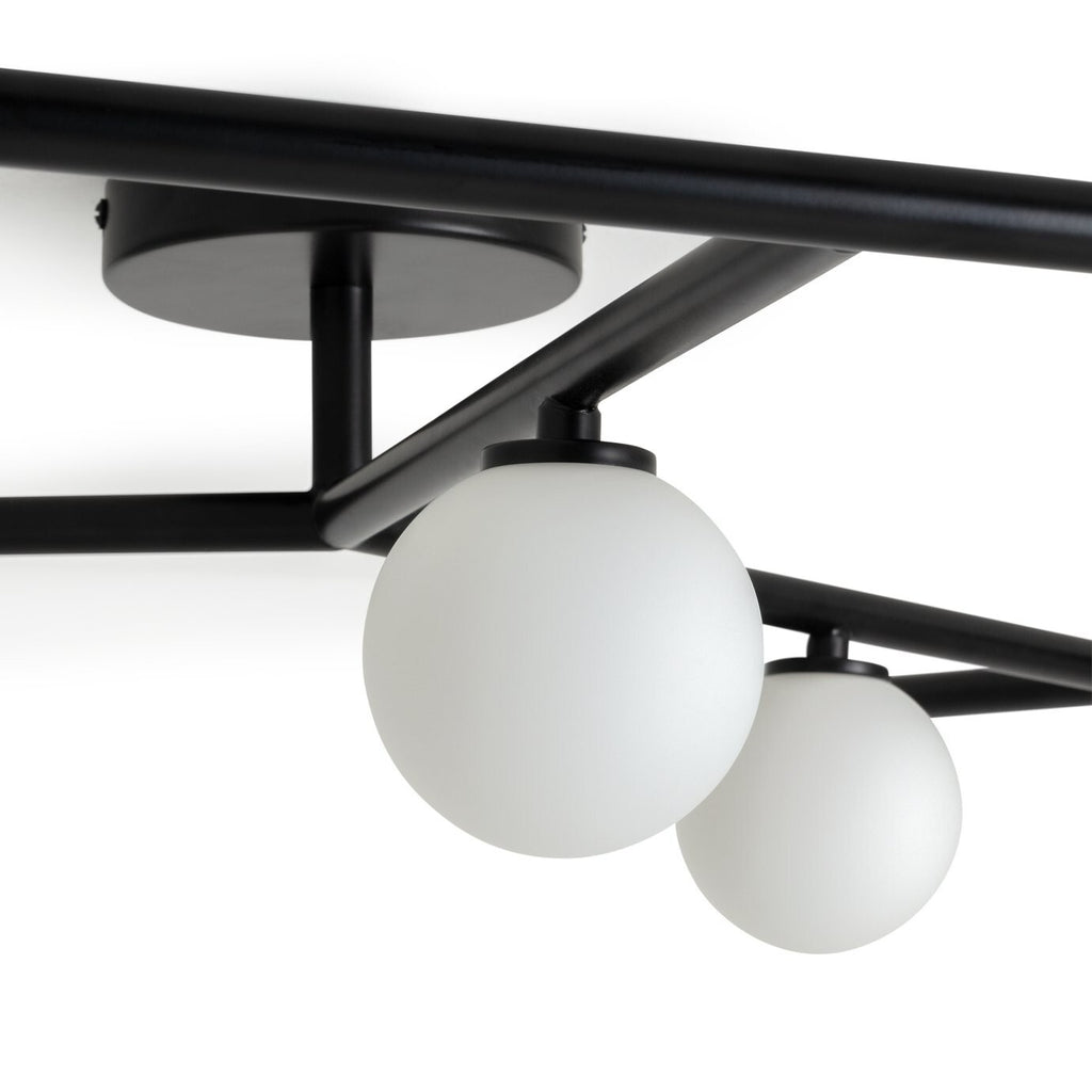 Alonso 9 Light Flush to Ceiling Light -Black & White