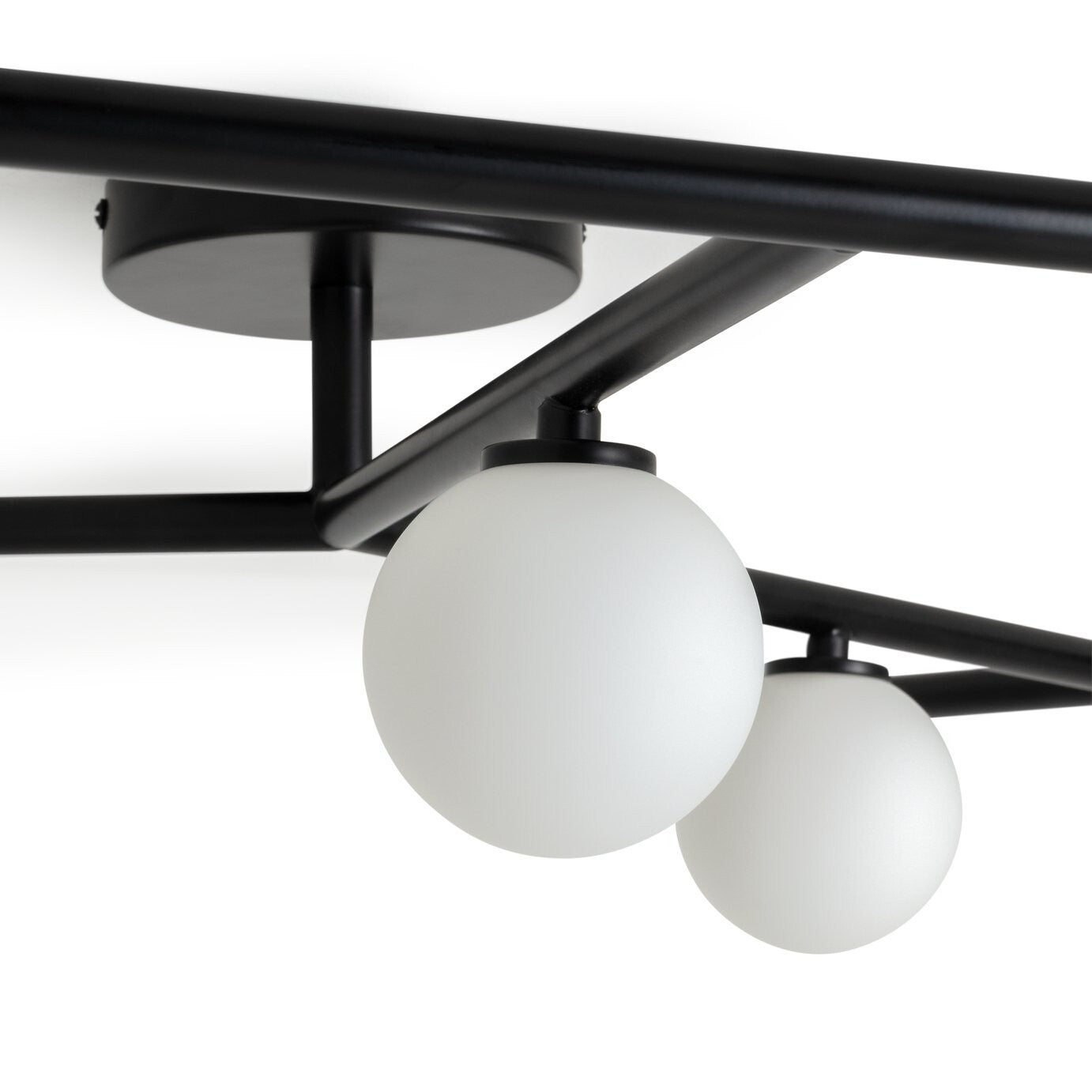 Alonso 9 Light Flush to Ceiling Light -Black & White