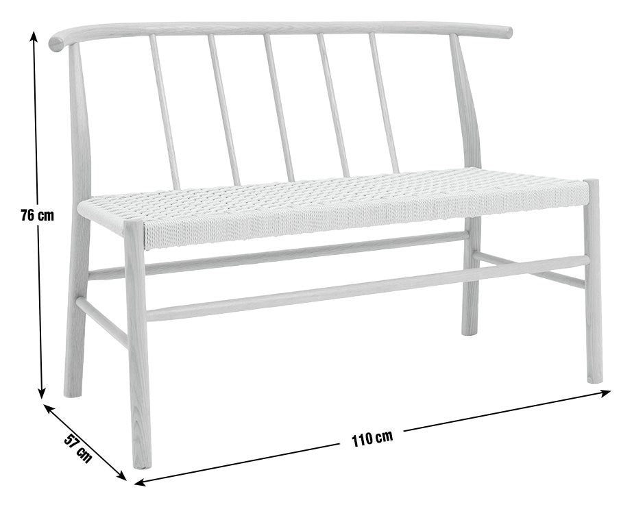 Scottie Solid Oak Dining Bench | Minimalist wood bench