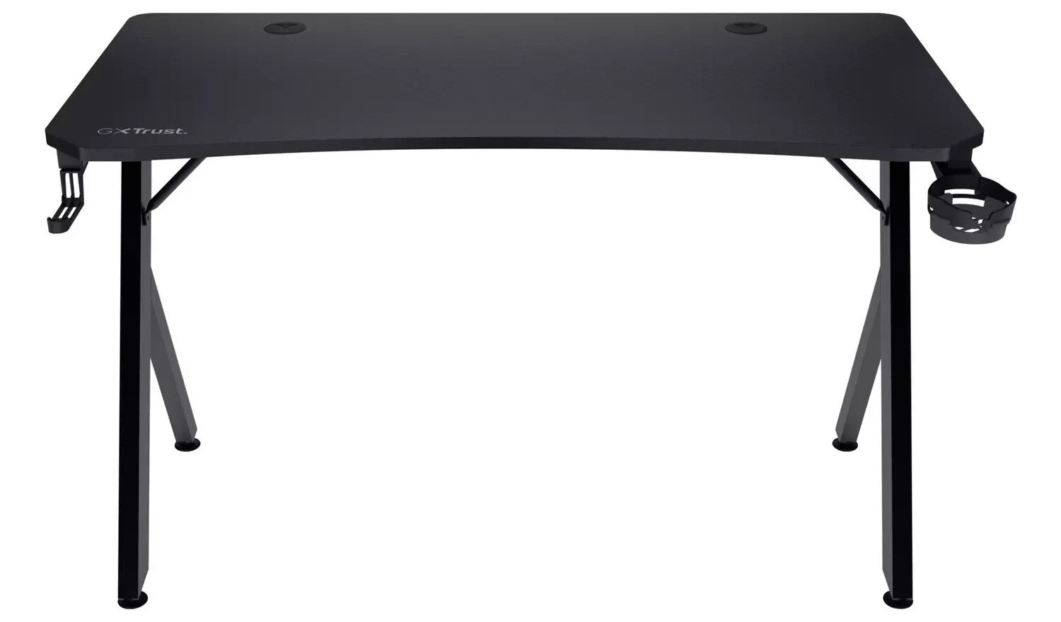 Trust GXT700 Omnius Gaming Desk - Black | Gaming Table Cup Holder Headset Hook