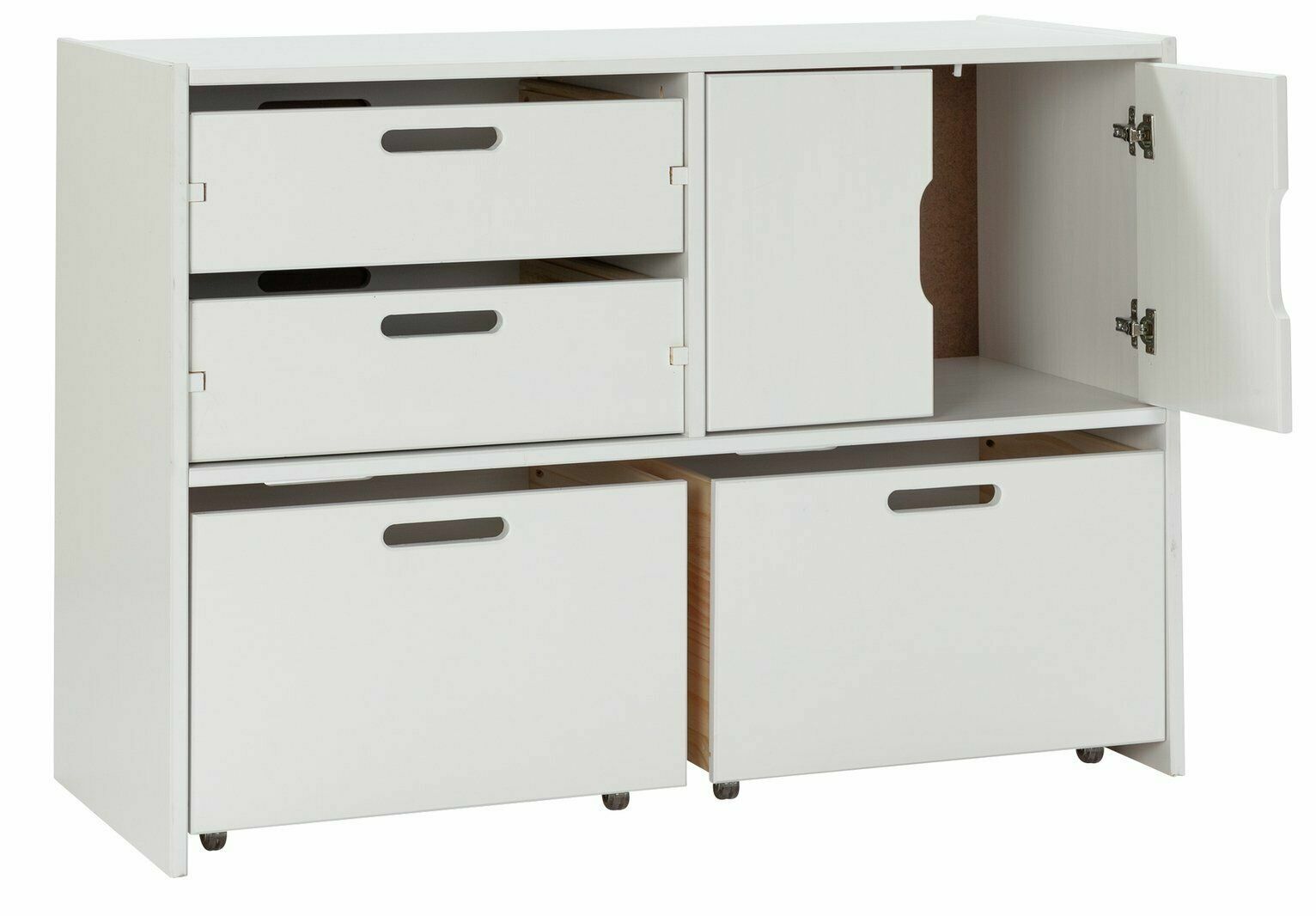 Habitat Kids Rico Double Solid Pine Storage Toy Box White Wood Work Space