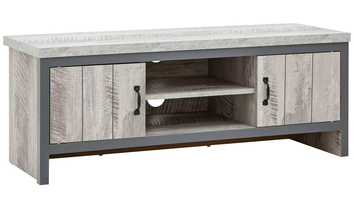 GFW Boston 2 Door TV Unit - Grey