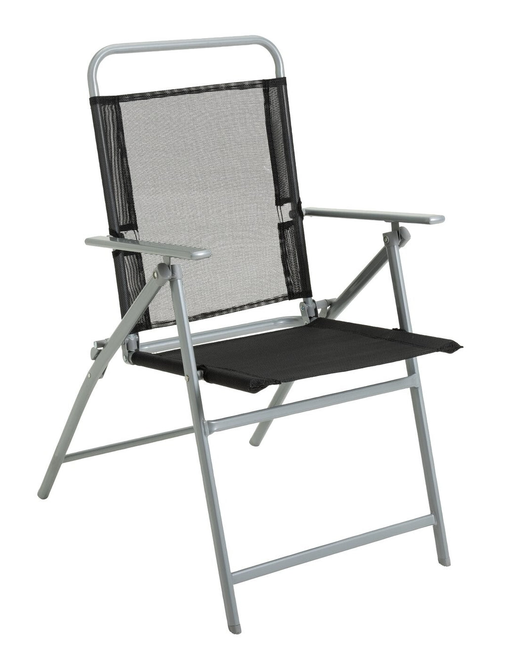 Pacific 6 Seater Folding Metal Patio Set - Black ( NO Parasol)
