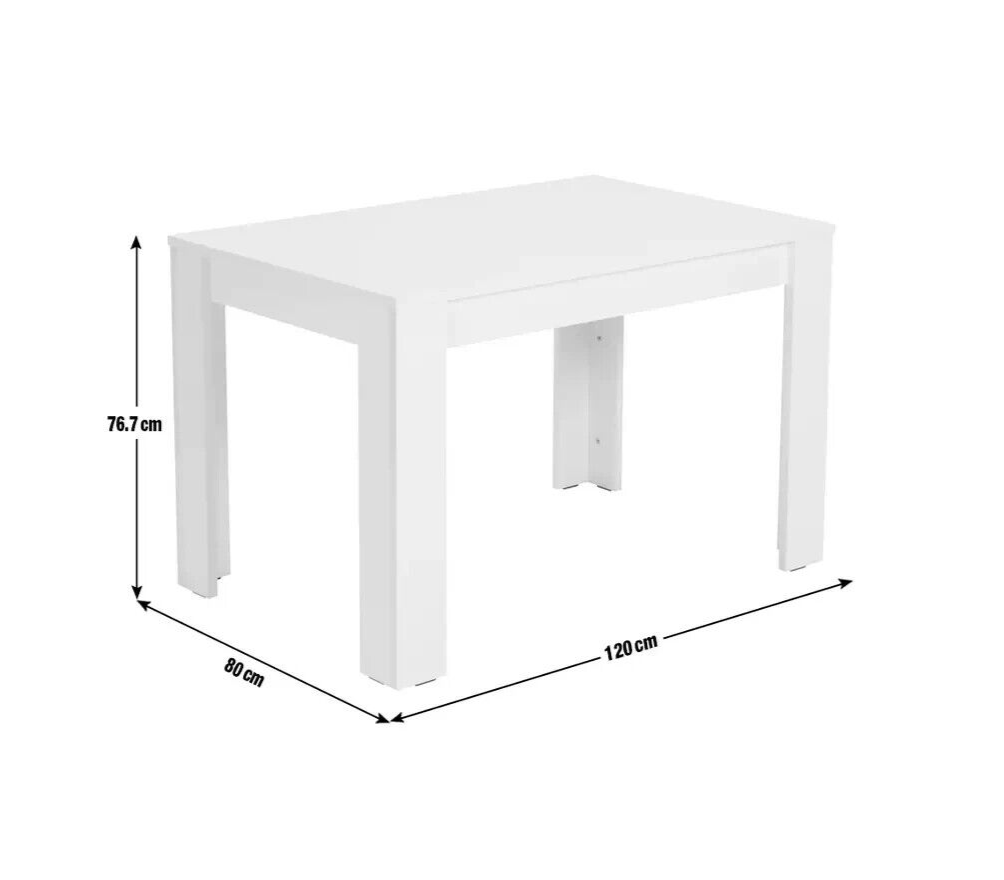 Miami Gloss 4 Seater Dining Table - White