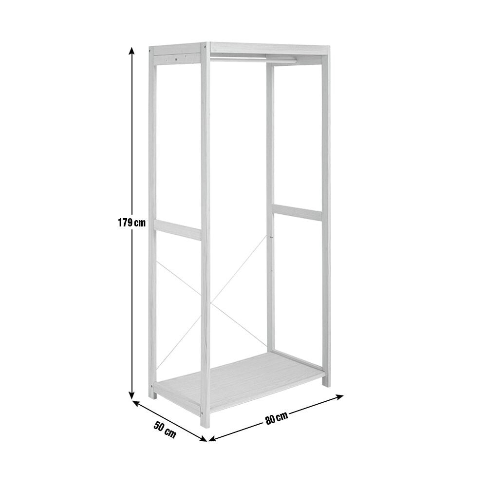Habitat Flicka Open Single Rail Wardrobe - Pine | Clothes Rack, Hanging Rail, Sl