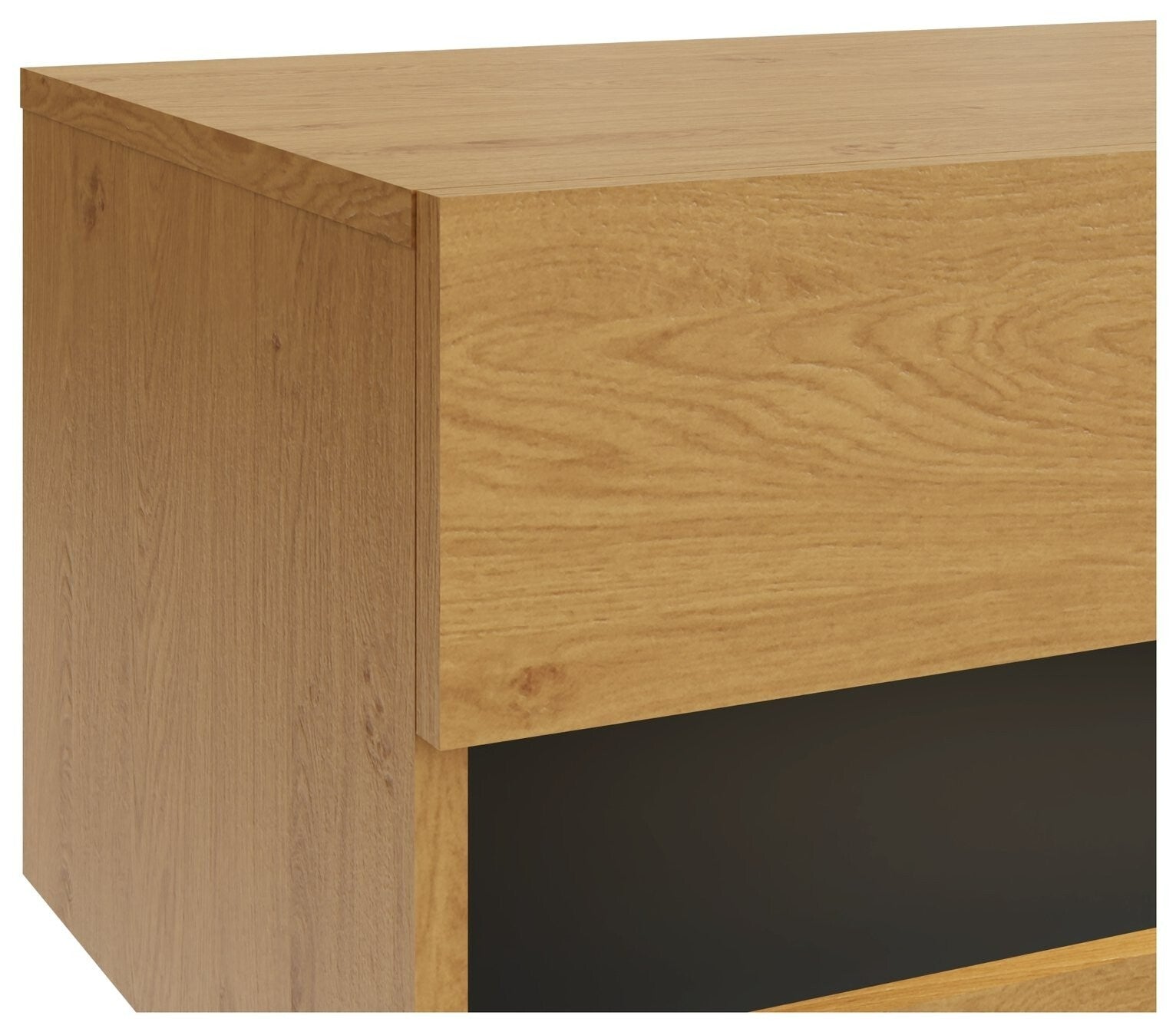GFW Leon 120cm LED Wall TV Unit - Oak Effect