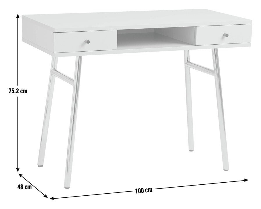 Valence 2 Drawer Office Desk - Grey & Rose Gold
