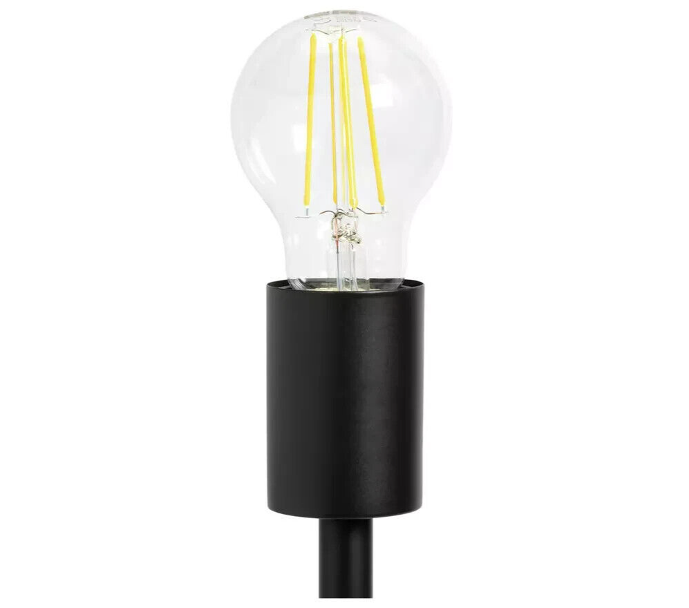 Habitat Exposed Bulb 3 Light Floor Lamp - Black | Modern Home Tall Standing Lamp