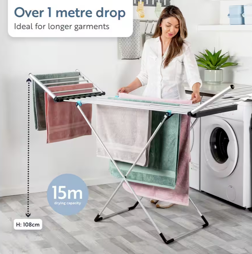 Minky Sure Dri XL Heated Clothes Horse Airer WITH COVER - Electric Clotheshorse