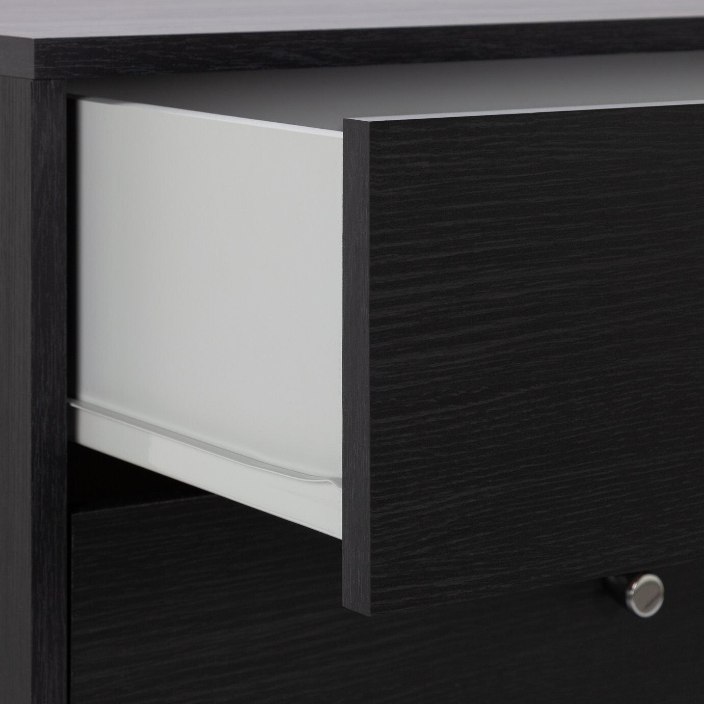 Home Malibu 8 Drawer Chest - Black Oak Effect