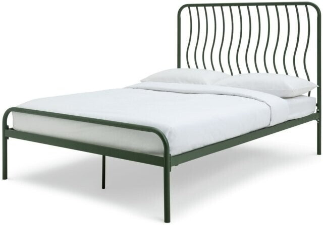 Wave Double Metal Bed Frame - Green