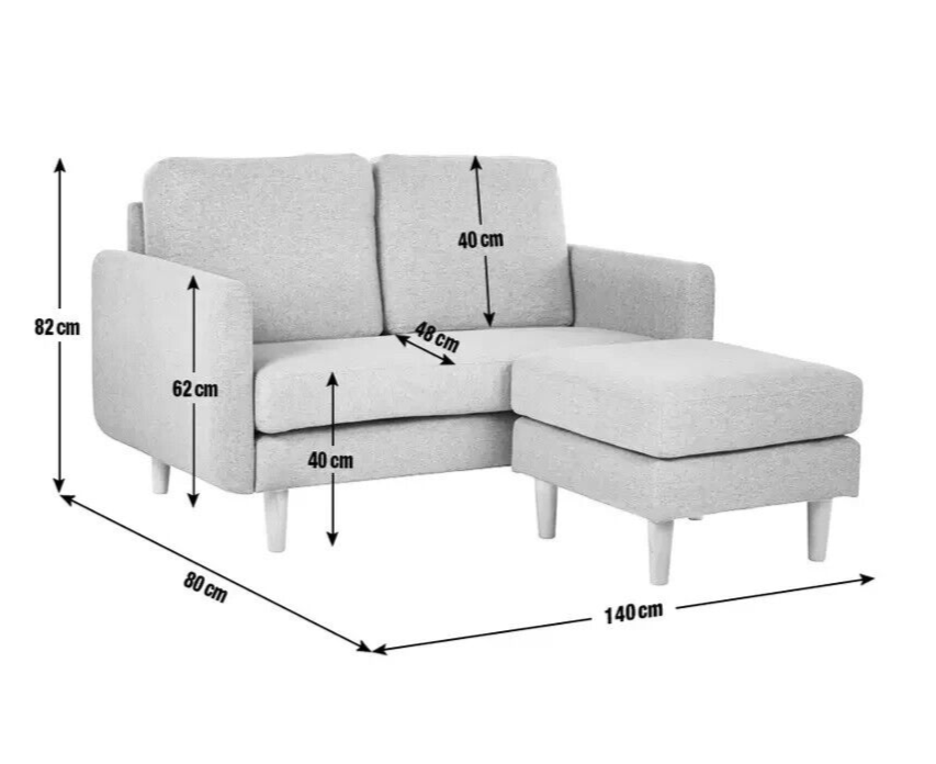 Habitat Remi Fabric 2 Seater Chaise Sofa in a box - Teal