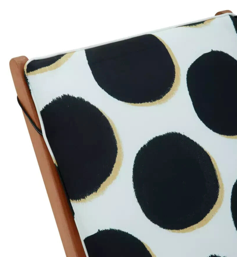 Folding Wooden Sun Lounger - Black & White