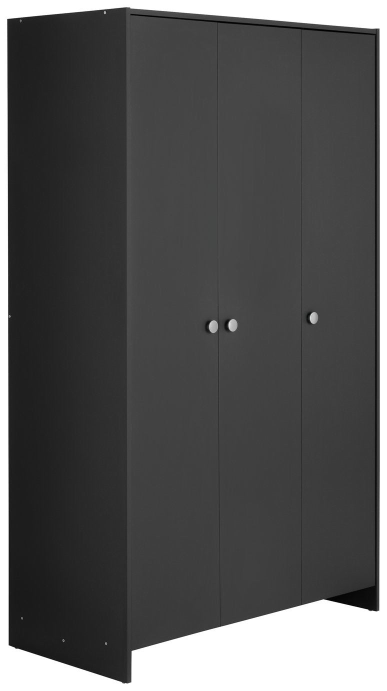 Home Seville 3 Door Wardrobe - Anthracite | Triple wardrobe