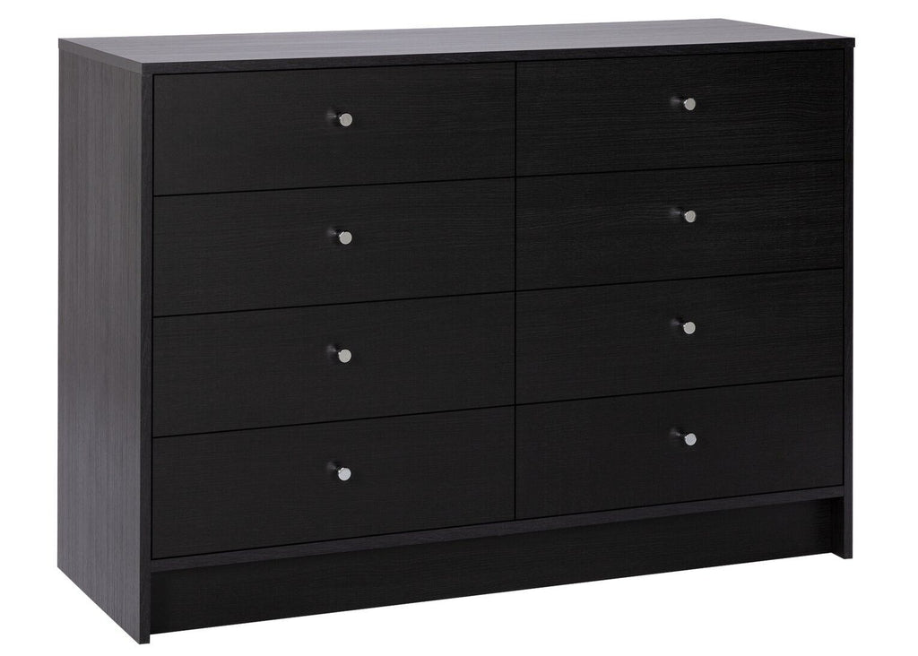 Home Malibu 8 Drawer Chest - Black Oak Effect