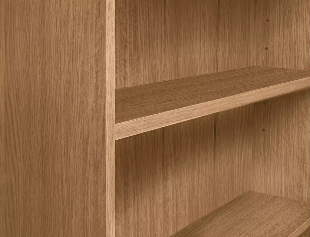 Maine 6 Shelf Bookcase - Shelving Storage Unit Display Cabinet - Oak Effect
