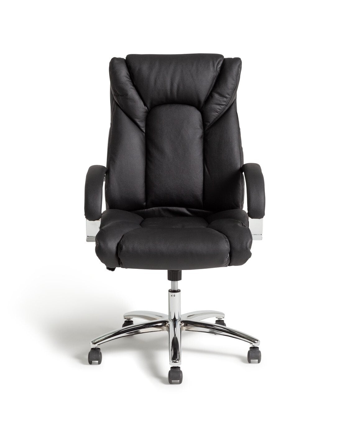 Habitat Leather Faced Office Chair - Black