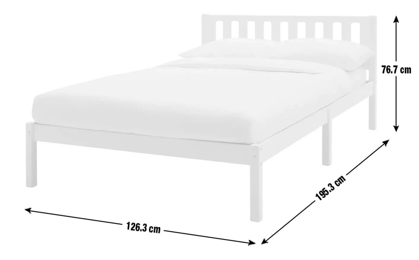 Ronnie Small Double Bed Frame - White