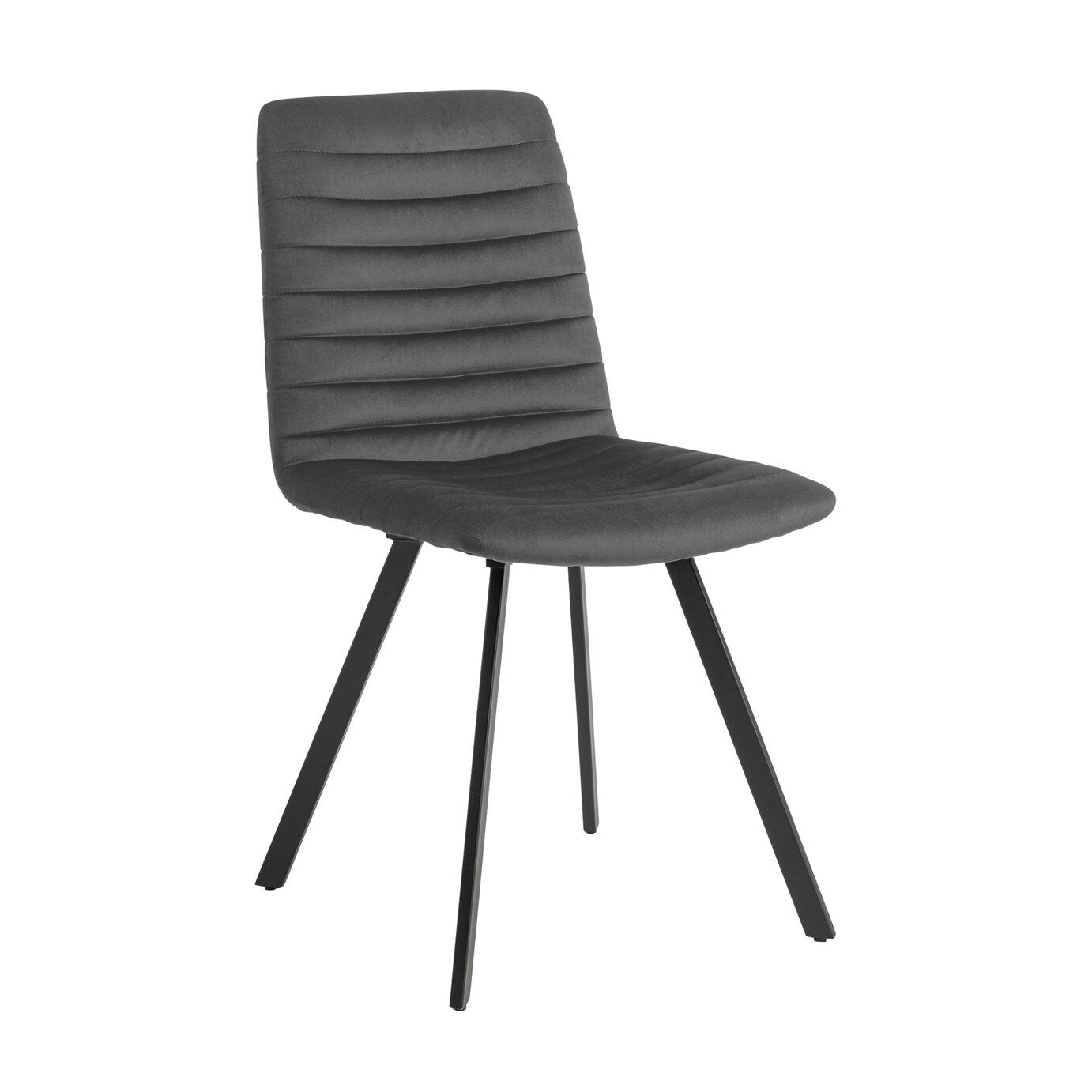 Keaton Pair of Velvet Dining Chairs - Charcoal