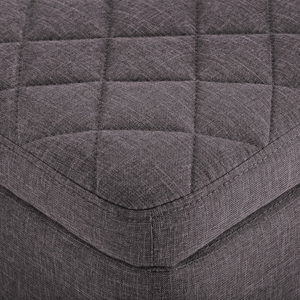 Habitat James Large Fabric Ottoman - Grey Chesterfield Ottoman Footstool Bench