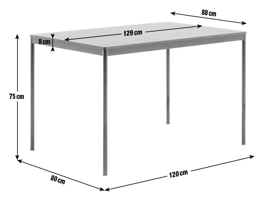 Home Stella Metal 6 Seater Dining Table - Black | Metal Dining Table Black