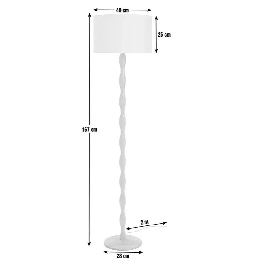 Habitat Bobbin Ash Wood Stick Floor Lamp - Natural