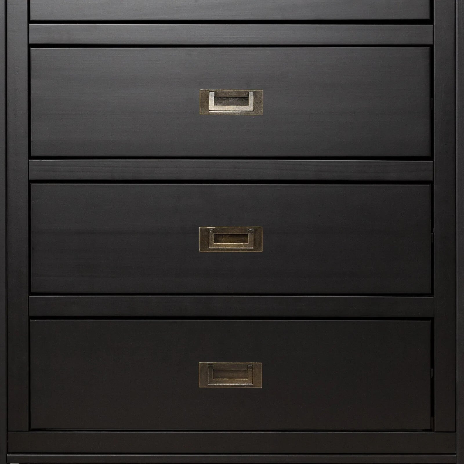 4 Drawer Chest of Drawers Black Wood Tallboy Bedroom Storage Cabinet