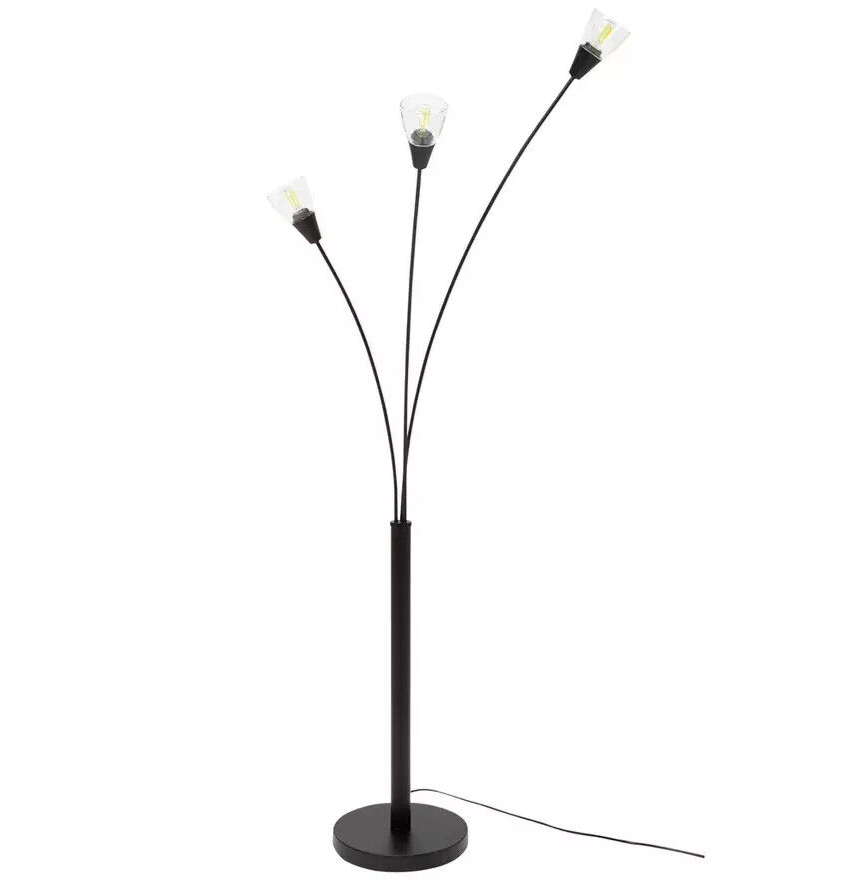 Curico 3 Light Floor Lamp - Matt Black