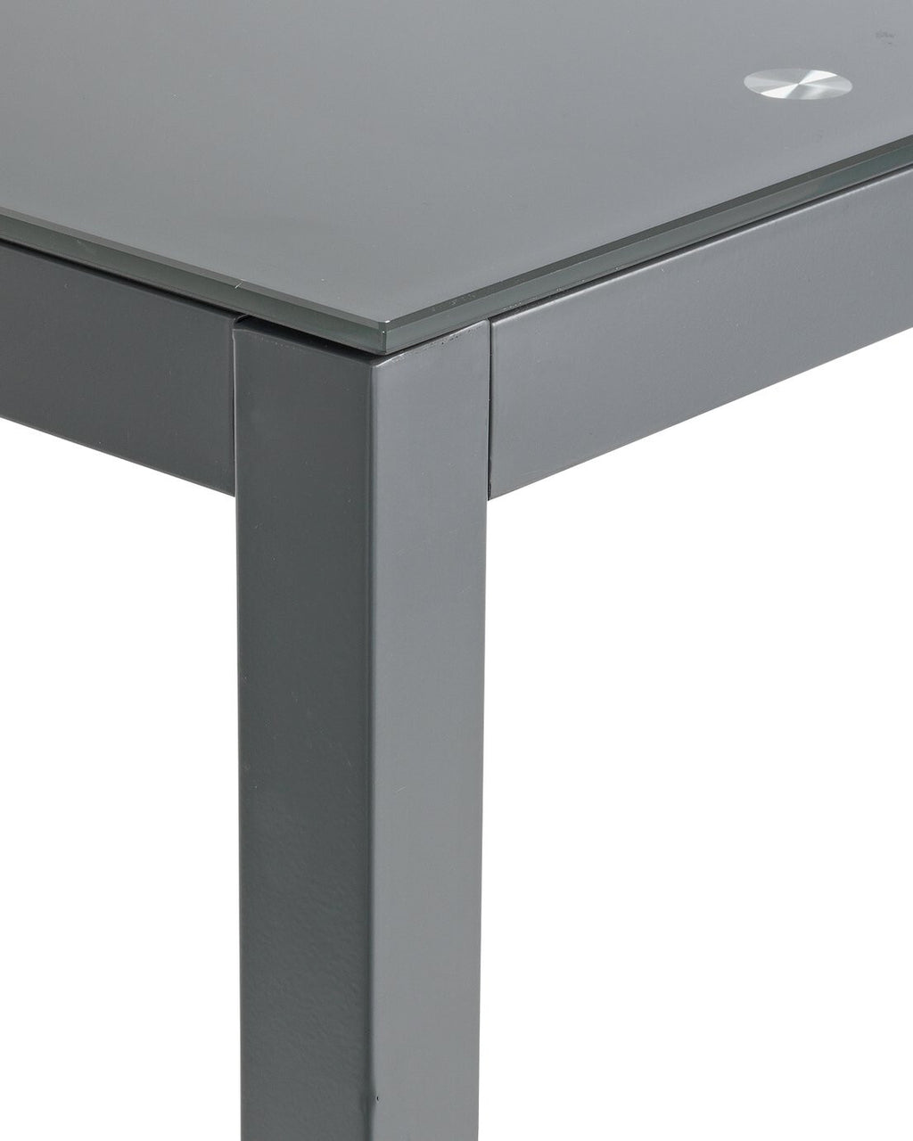 Home Lido Glass Dining Table & 4 Grey Chairs | Modern Kitchen Furniture