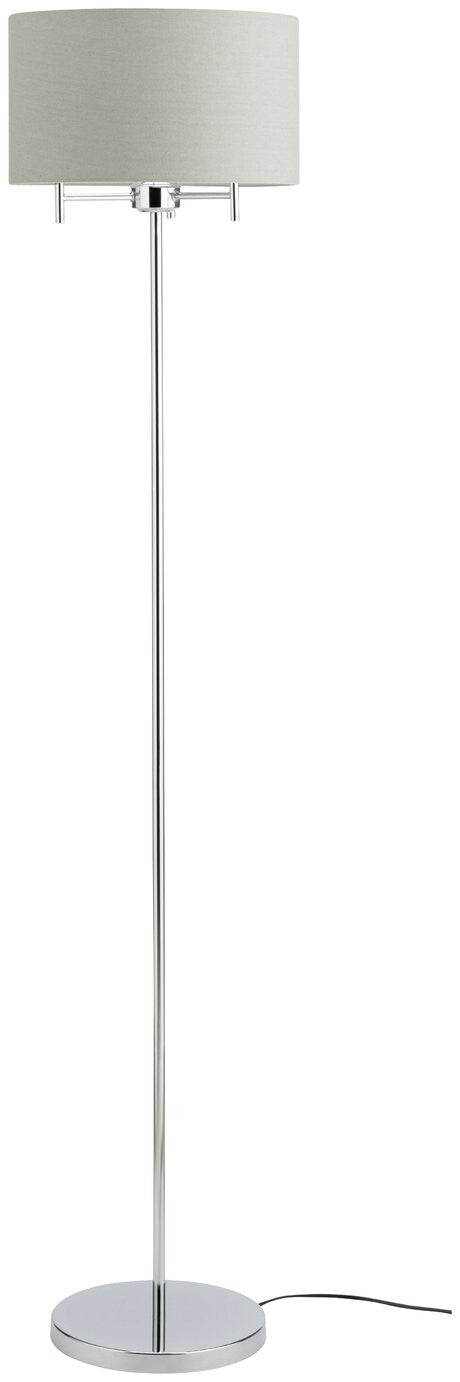 Candelabra Stick Floor Lamp - Chrome & Grey