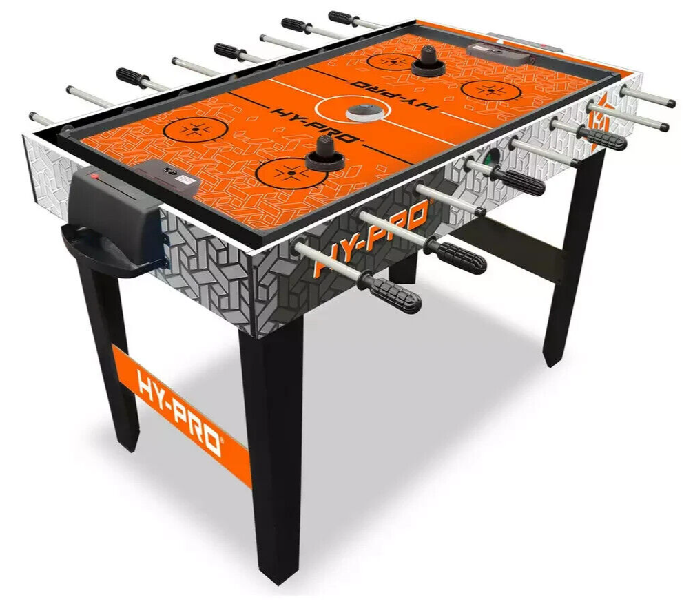 Hy-Pro 3 in 1 Multi Games Table | Foosball Air Hockey Table Tennis Kids Game Set