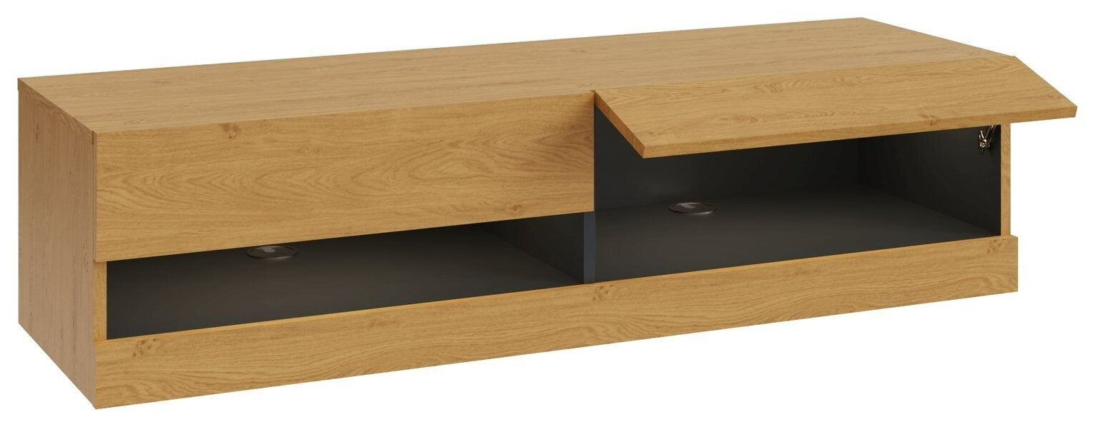 GFW Leon 120cm LED Wall TV Unit - Oak Effect