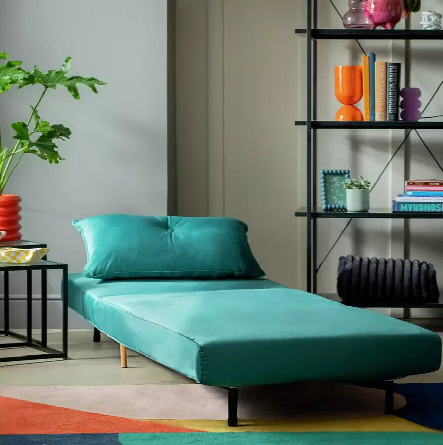 Habitat Roma Single Compact Fabric Chairbed - Teal