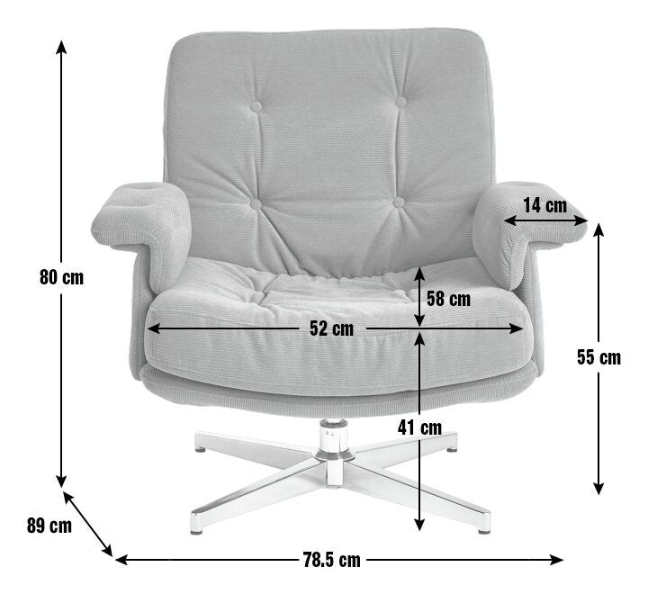 Dawson Fabric Swivel Chair - Charcoal