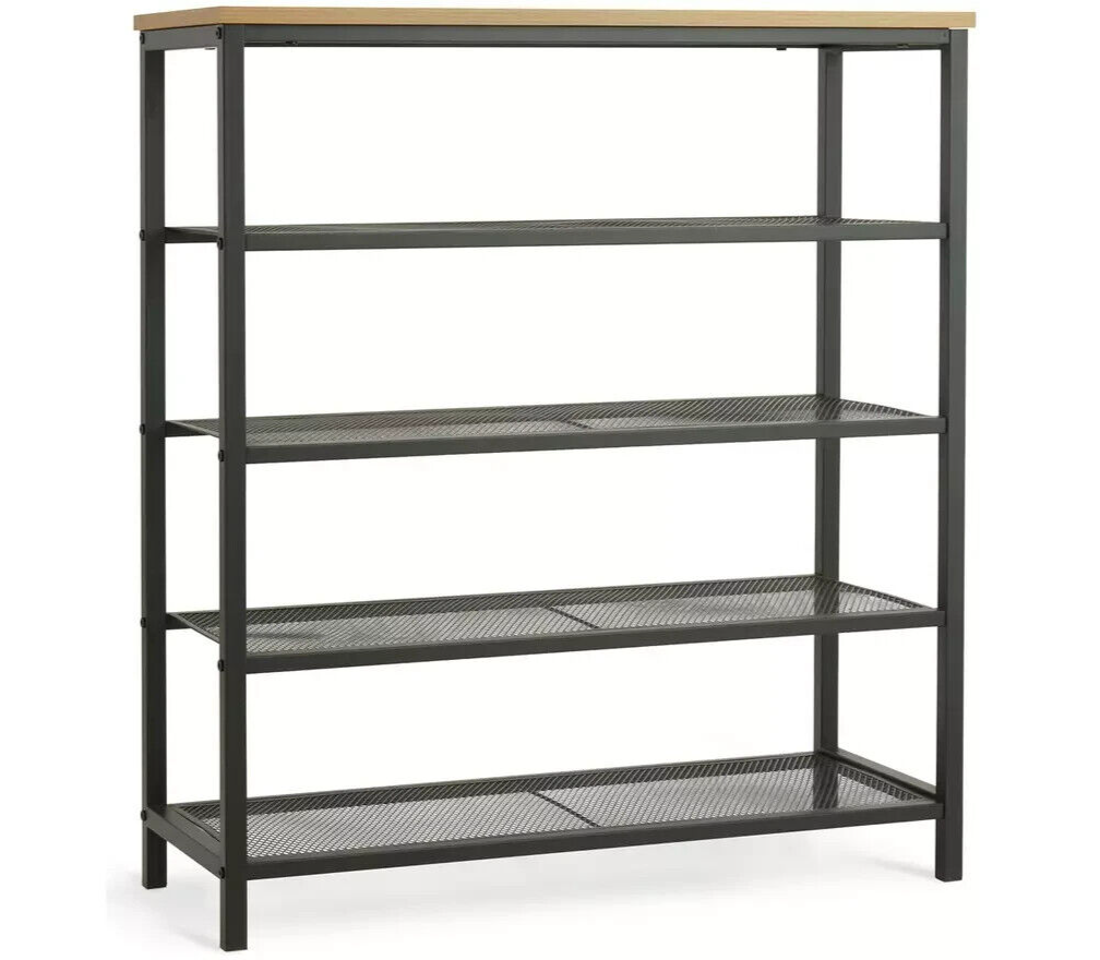 Habitat Loft Living 5 Shelf Shoe Storage Rack - Black | Footwear Rack, Hallway