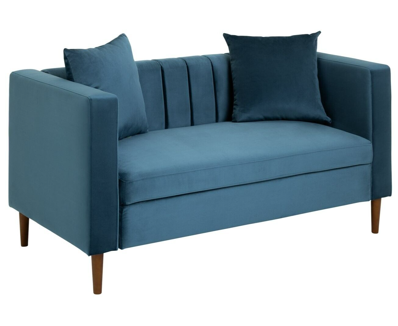 Everly Velvet 2 Seater Sofa - Blue